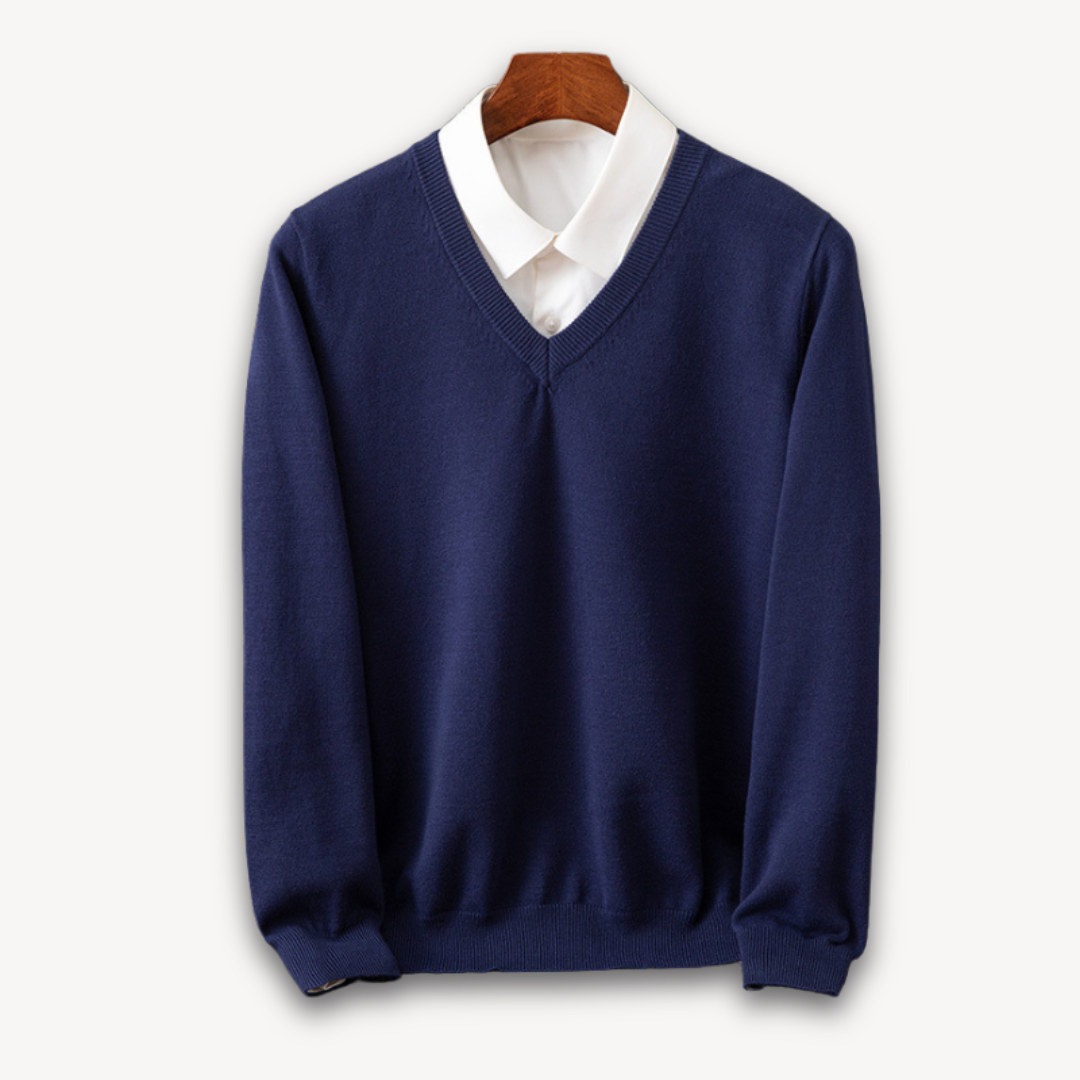 Khyran Men’s Jumper | Cashmere V-Neck for Autumn