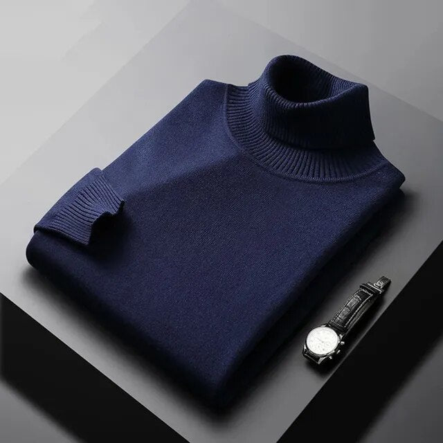 Lando Men’s Sweater | Soft Knit Turtleneck Sweater for Winter