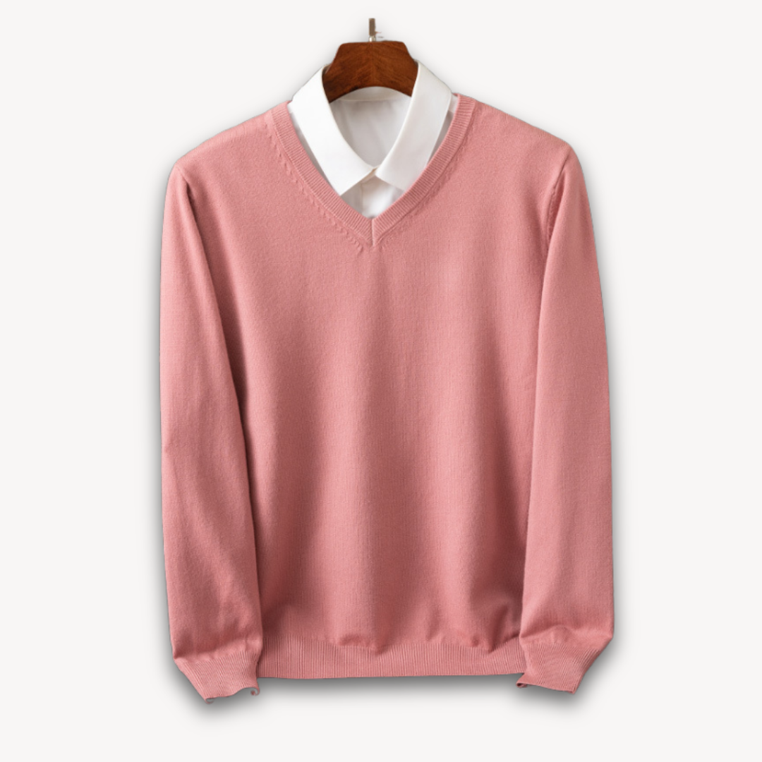 Khyran Men’s Jumper | Cashmere V-Neck for Autumn