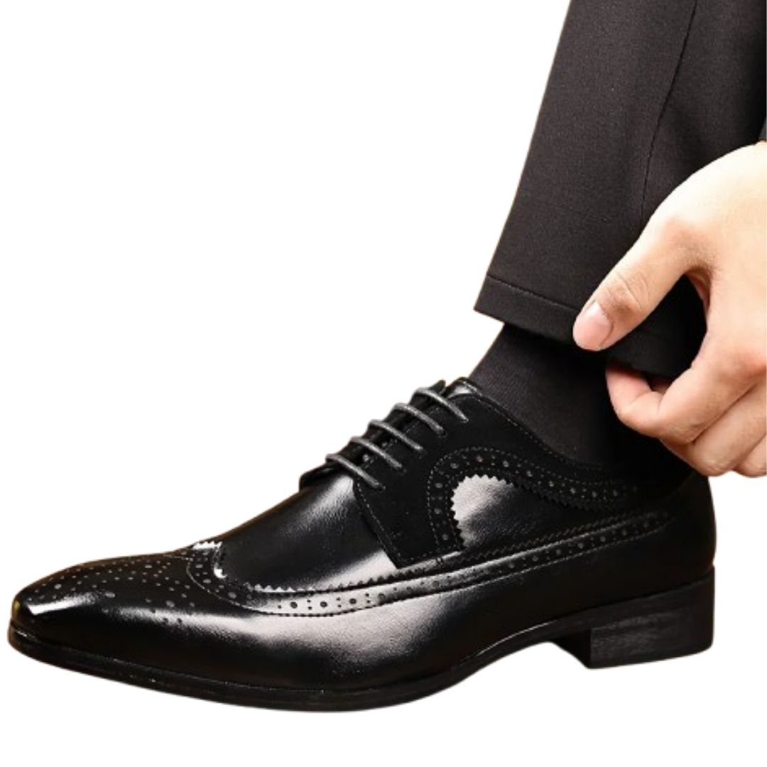 Kavan Dress Shoes | Men's Black Leather Formal Oxford Footwear