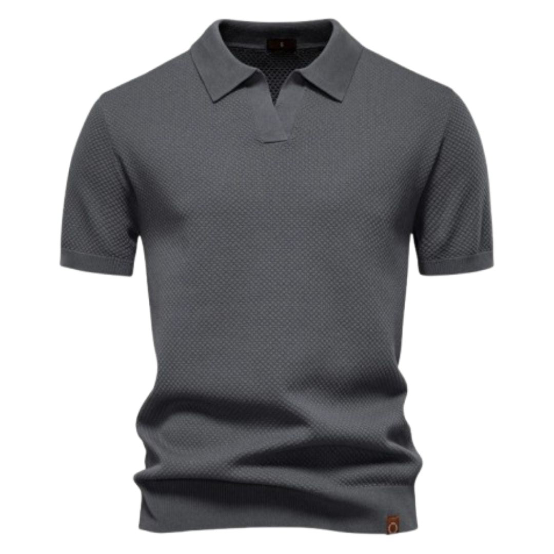 Kaleb Men’s Polo Shirt | Knitted Short Sleeve Polo Shirt for Autumn