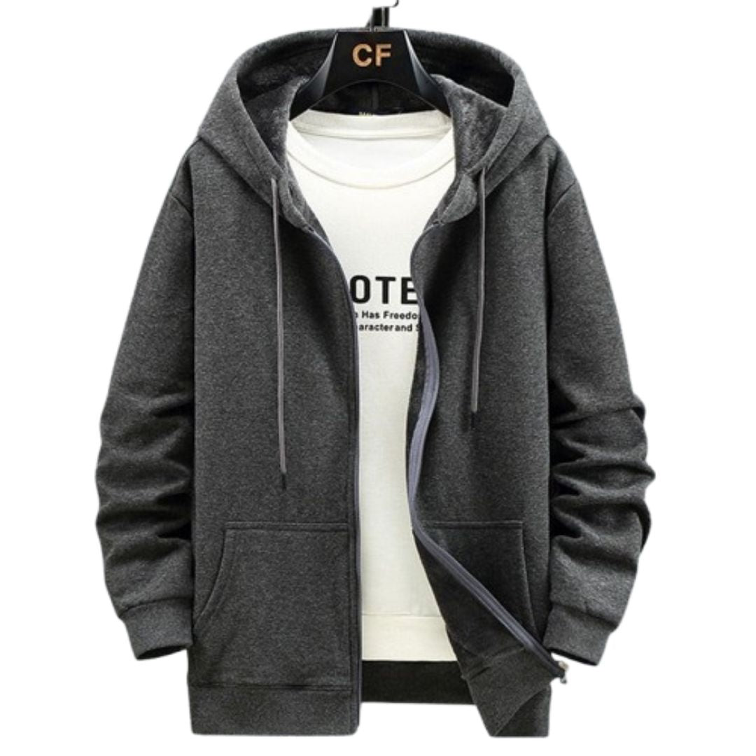 Matteo Men's Hoodie | Fleece Zip-Up Hoodie for Autumn