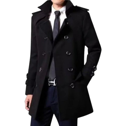 Kamal Trench Coat | Men's Winter Wool Double-Breasted
