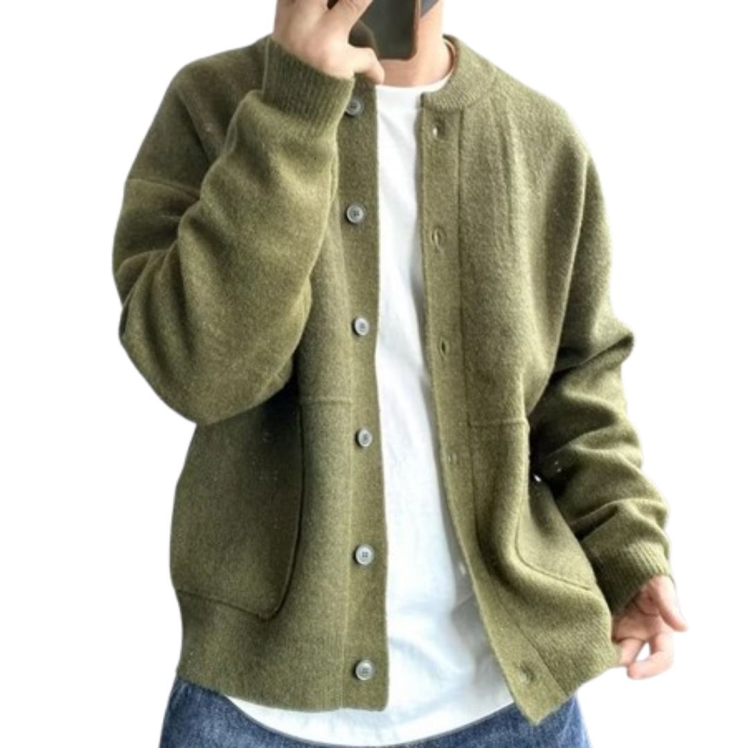 Linus Men’s Cardigan | Wool Blend Cardigan for Autumn