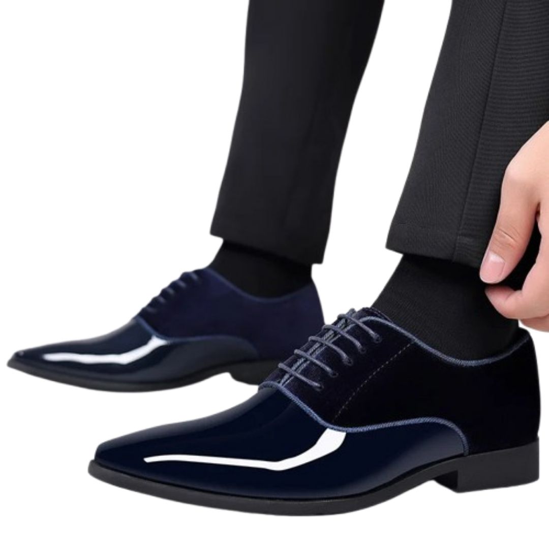 Kaden Dress Shoes | Men's Autumn Patent Leather & Velvet Shoes