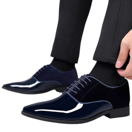 Kaden Dress Shoes | Men's Autumn Patent Leather & Velvet Shoes
