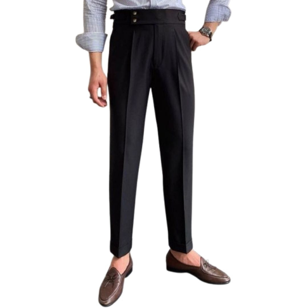 Kelvin Pants | Men's Autumn High Waist Straight-Leg Draped Trousers