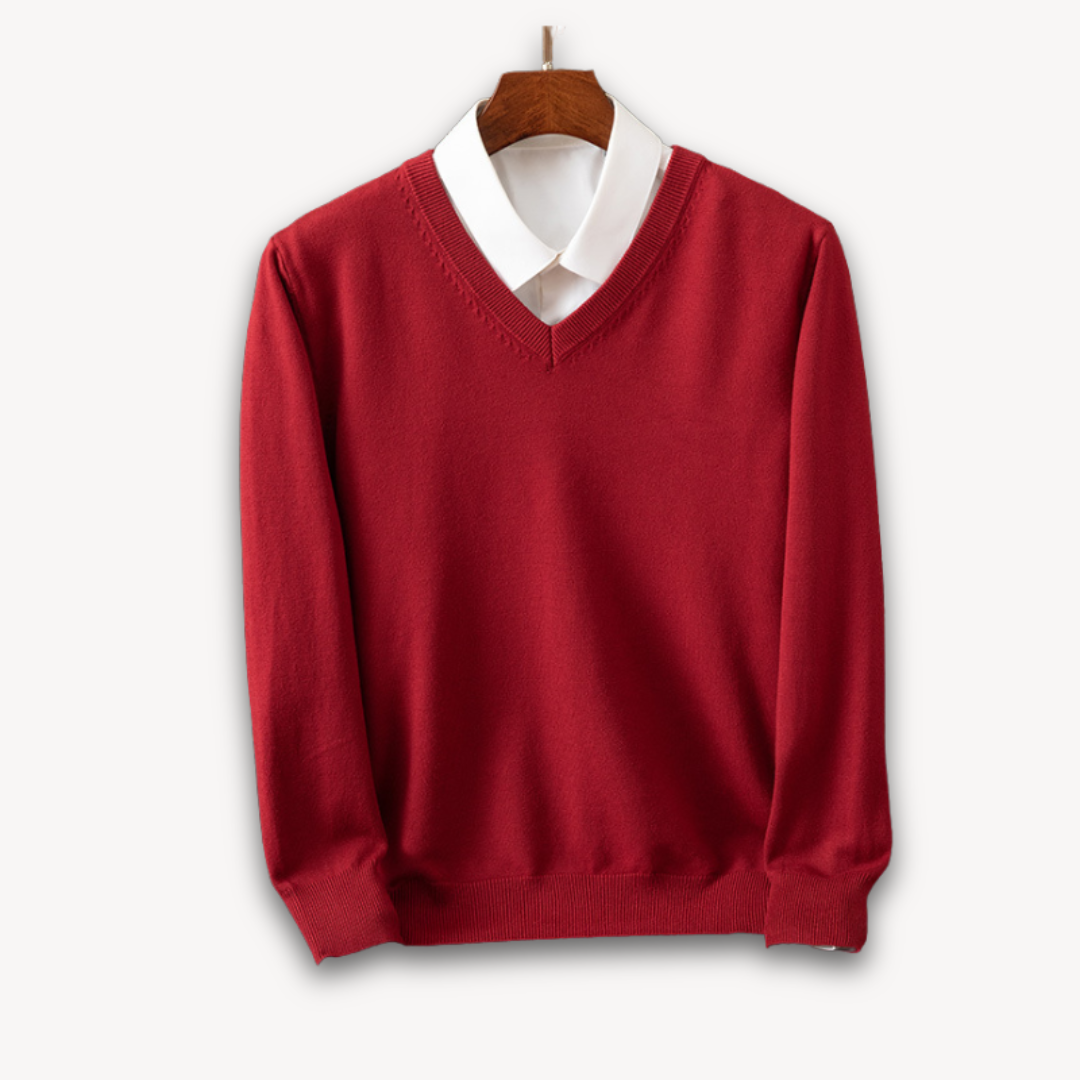 Khyran Men’s Jumper | Cashmere V-Neck for Autumn