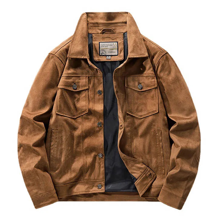 Lamine Men’s Jacket | Faux Suede Trucker Jacket for Autumn