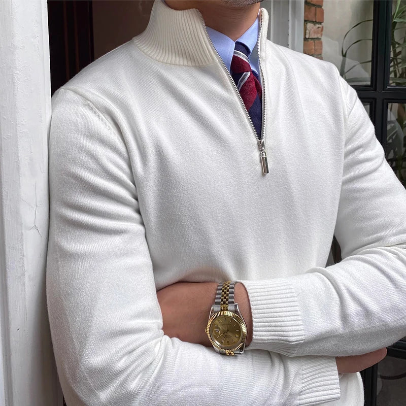 Jairo Half Zip Jumper | Merino Wool Pullover for Winter