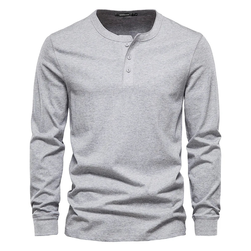 Jacinth Men’s T-Shirt | Long Sleeve Crew Neck Cotton T-Shirt for Autumn