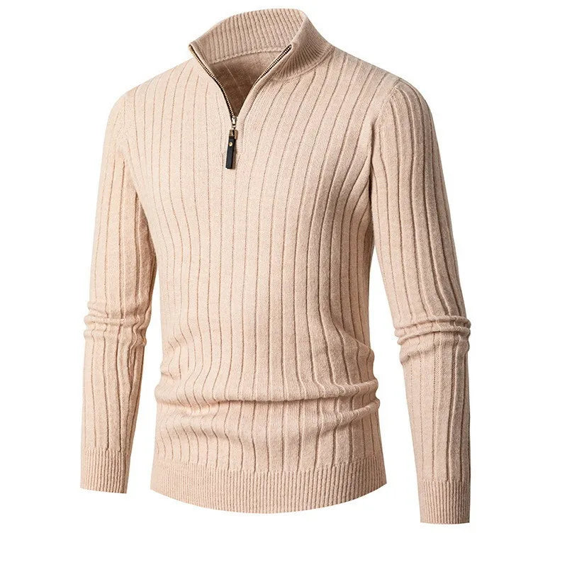 Jackson Men’s Jumper | Cashmere Half-Zip Jumper with High Collar for Autumn
