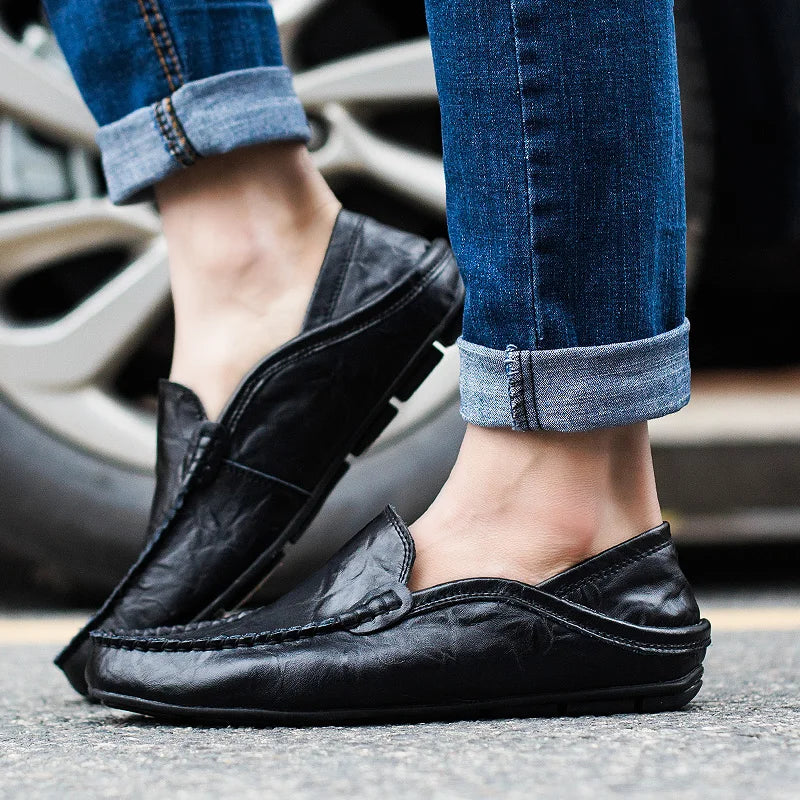 Kelson Loafers | Men's Autumn Casual Leather Slip-On Driving Shoes