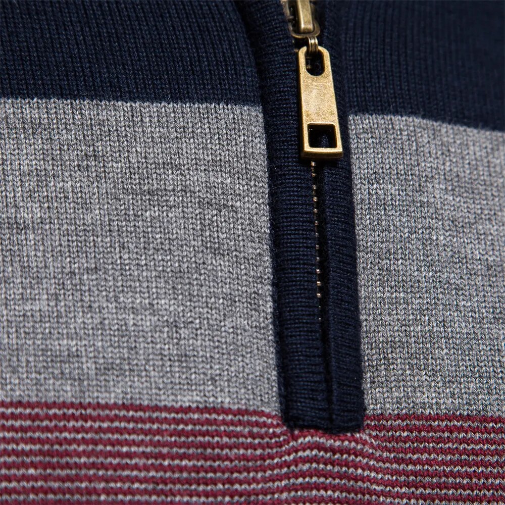 Jacob Men’s Jumper | Quarter-Zip Jumper with High Collar and Long Sleeves for Autumn
