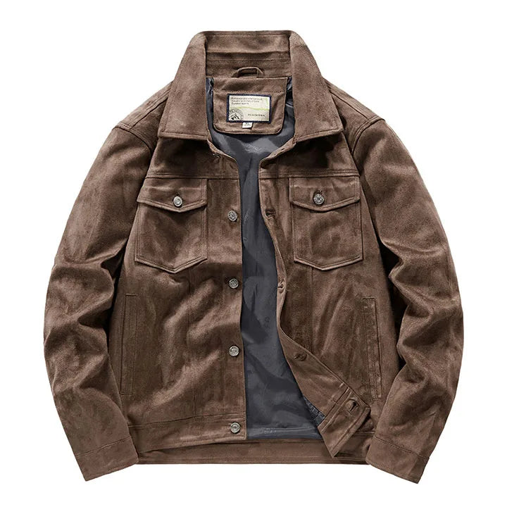 Lamine Men’s Jacket | Faux Suede Trucker Jacket for Autumn
