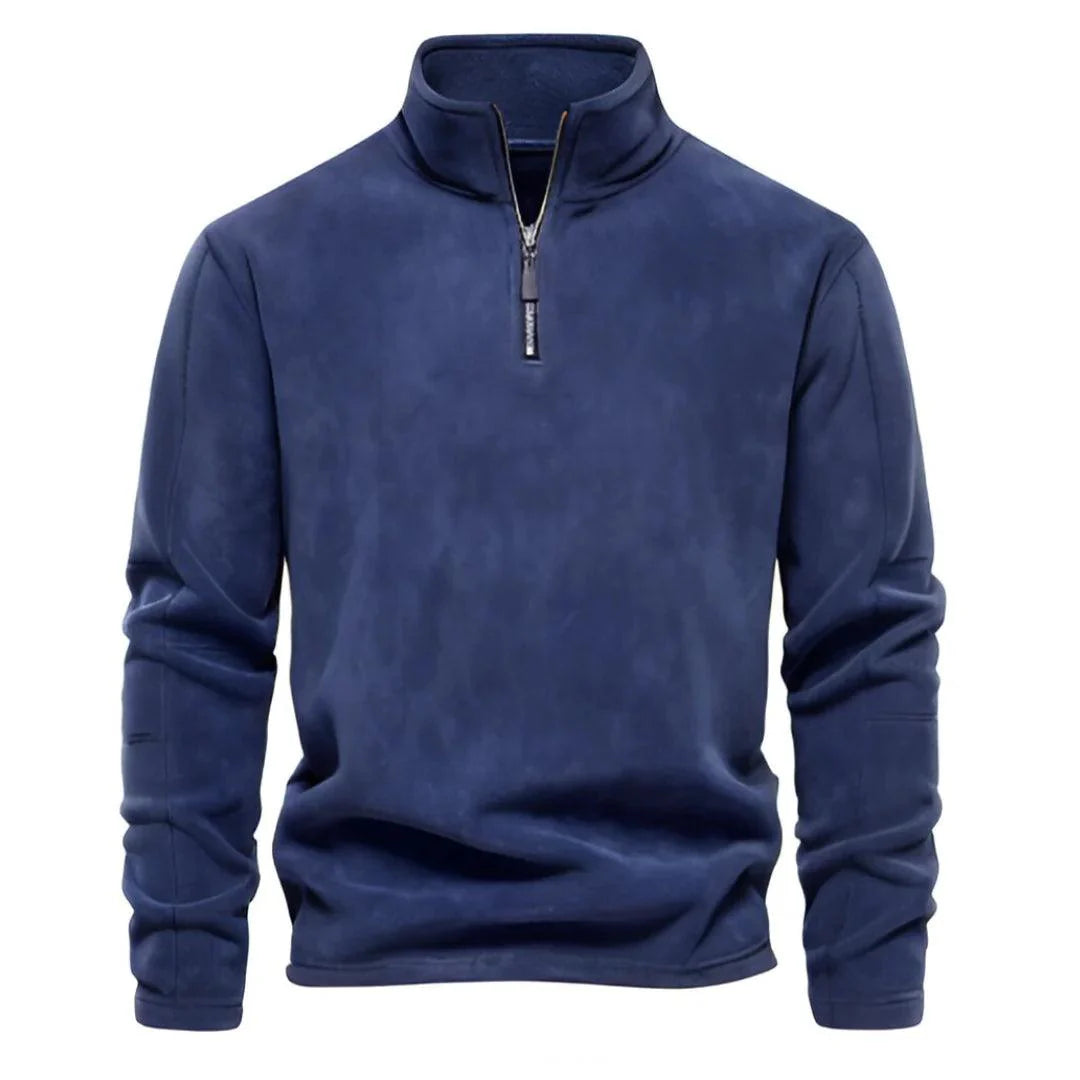 Karson Men’s Jacket | Thick Fleece Pullover Jacket with High Collar and Partial Zip for Winter