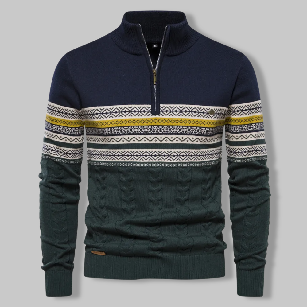 Khalfan Sweater | Men's Knitted Zip Sweater for Winter