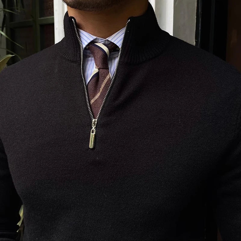 Jairo Half Zip Jumper | Merino Wool Pullover for Winter