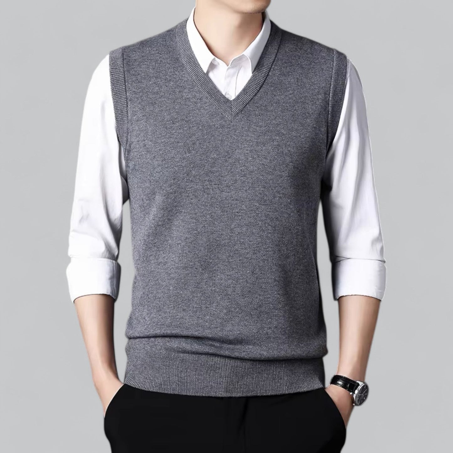 Kurtis Sweater Vest | Men's Autumn Classic V-Neck Vest