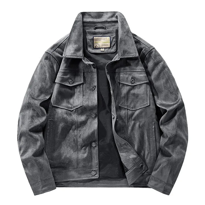 Lamine Men’s Jacket | Faux Suede Trucker Jacket for Autumn
