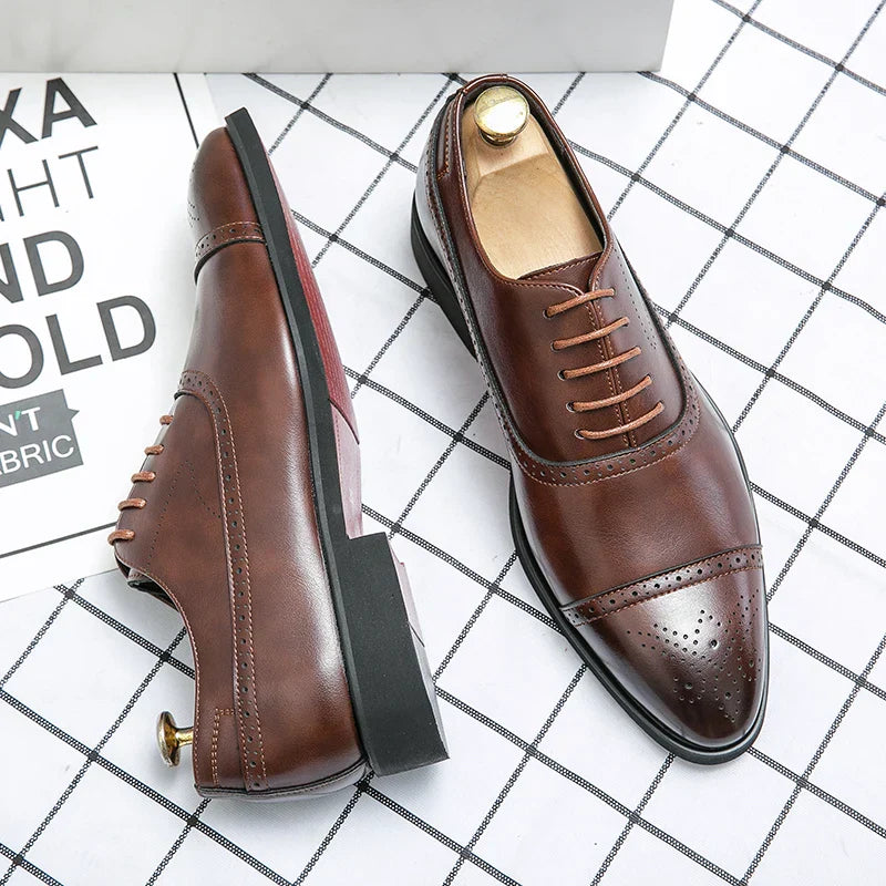 Karson Oxford Shoes | Men's Classic Leather Brogue Dress Shoes