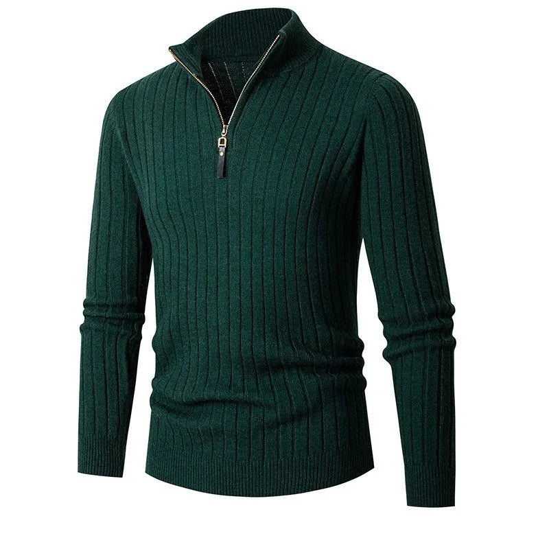 Jackson Men’s Jumper | Cashmere Half-Zip Jumper with High Collar for Autumn