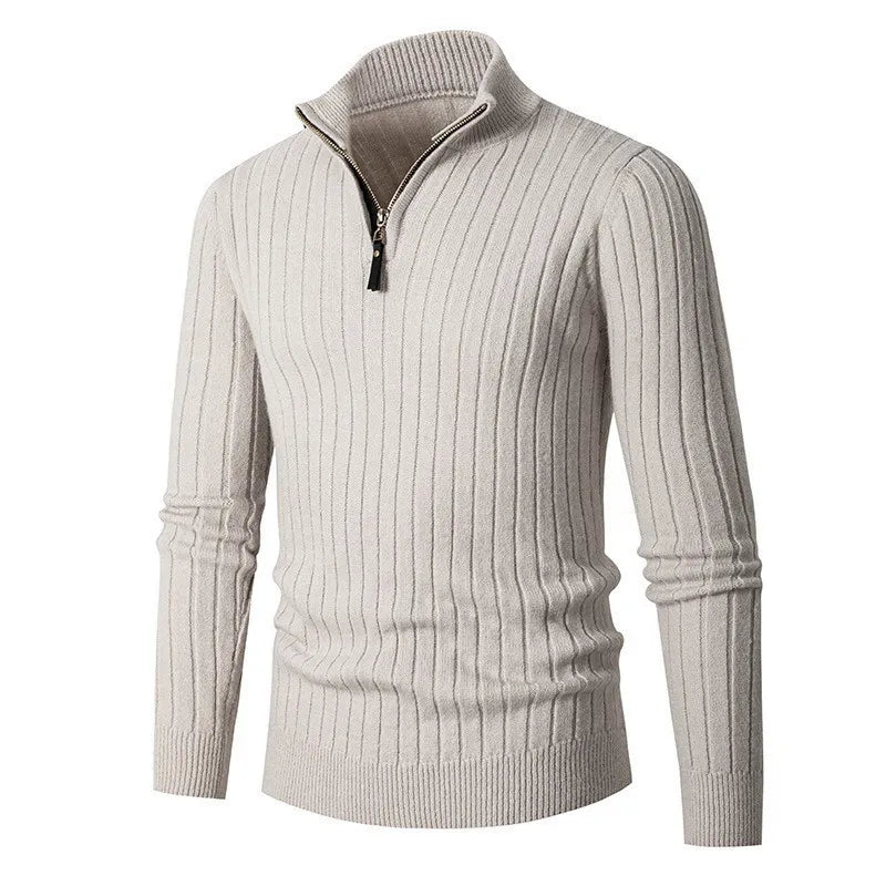 Jackson Men’s Jumper | Cashmere Half-Zip Jumper with High Collar for Autumn