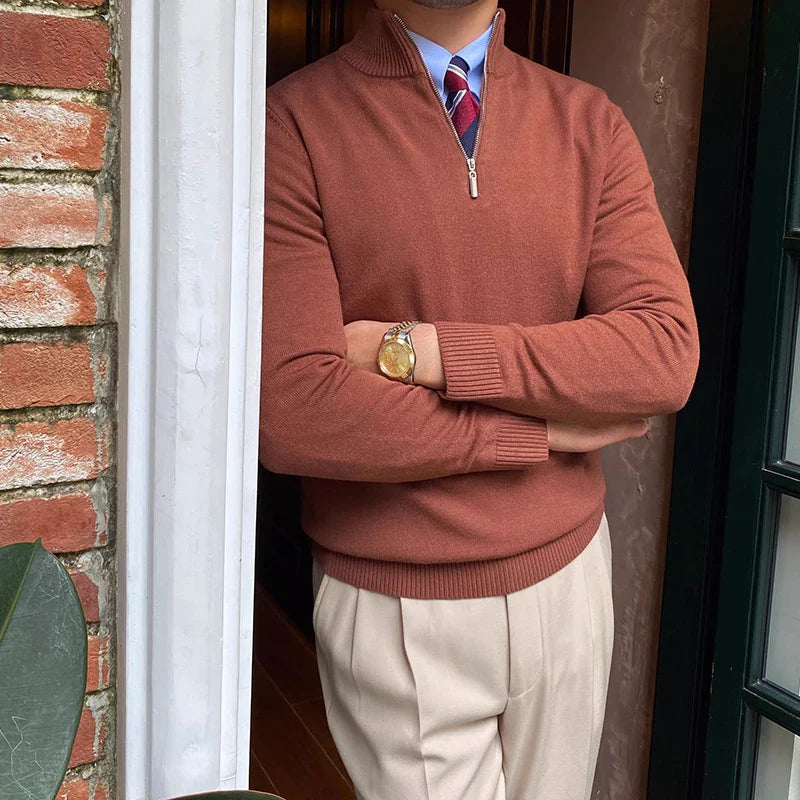 Jairo Half Zip Jumper | Merino Wool Pullover for Winter