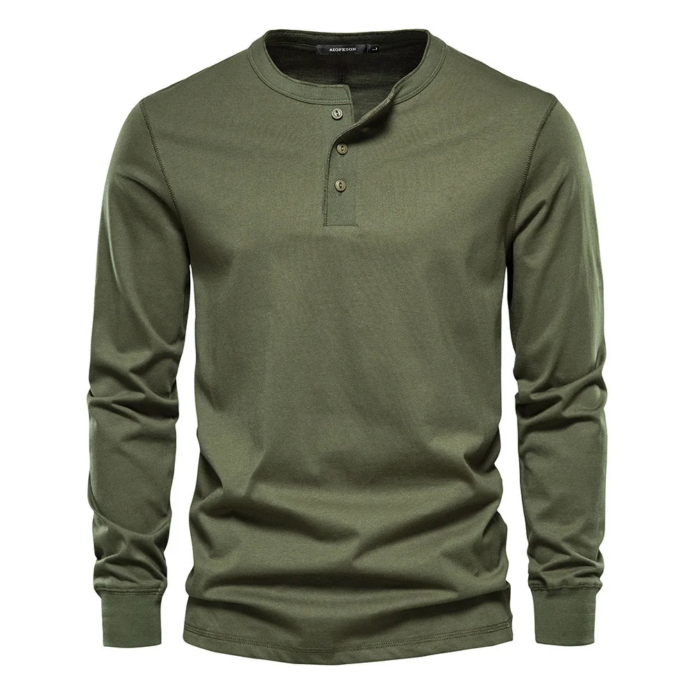 Jacinth Men’s T-Shirt | Long Sleeve Crew Neck Cotton T-Shirt for Autumn