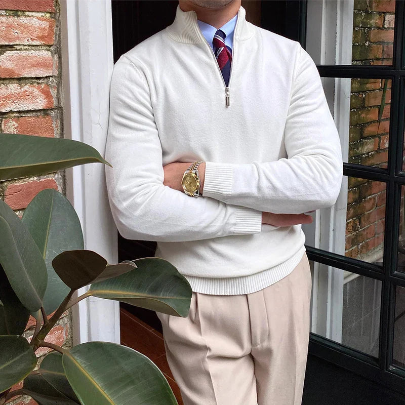 Jairo Half Zip Jumper | Merino Wool Pullover for Winter
