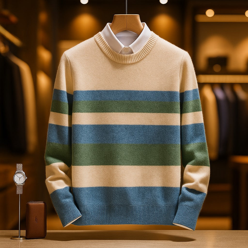 Marek Men's Striped Pullover | Pullover for Autumn