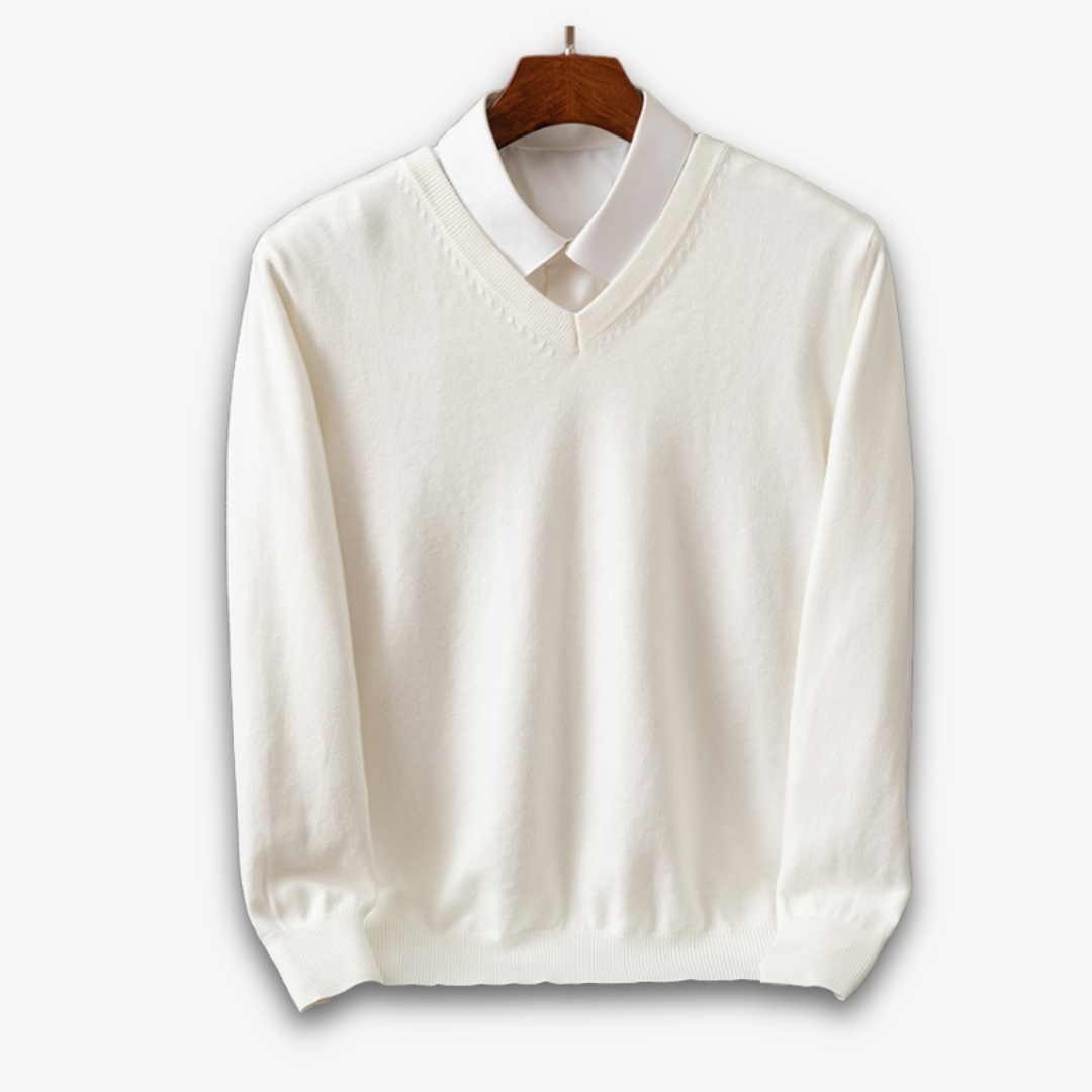 Khyran Men’s Jumper | Cashmere V-Neck for Autumn