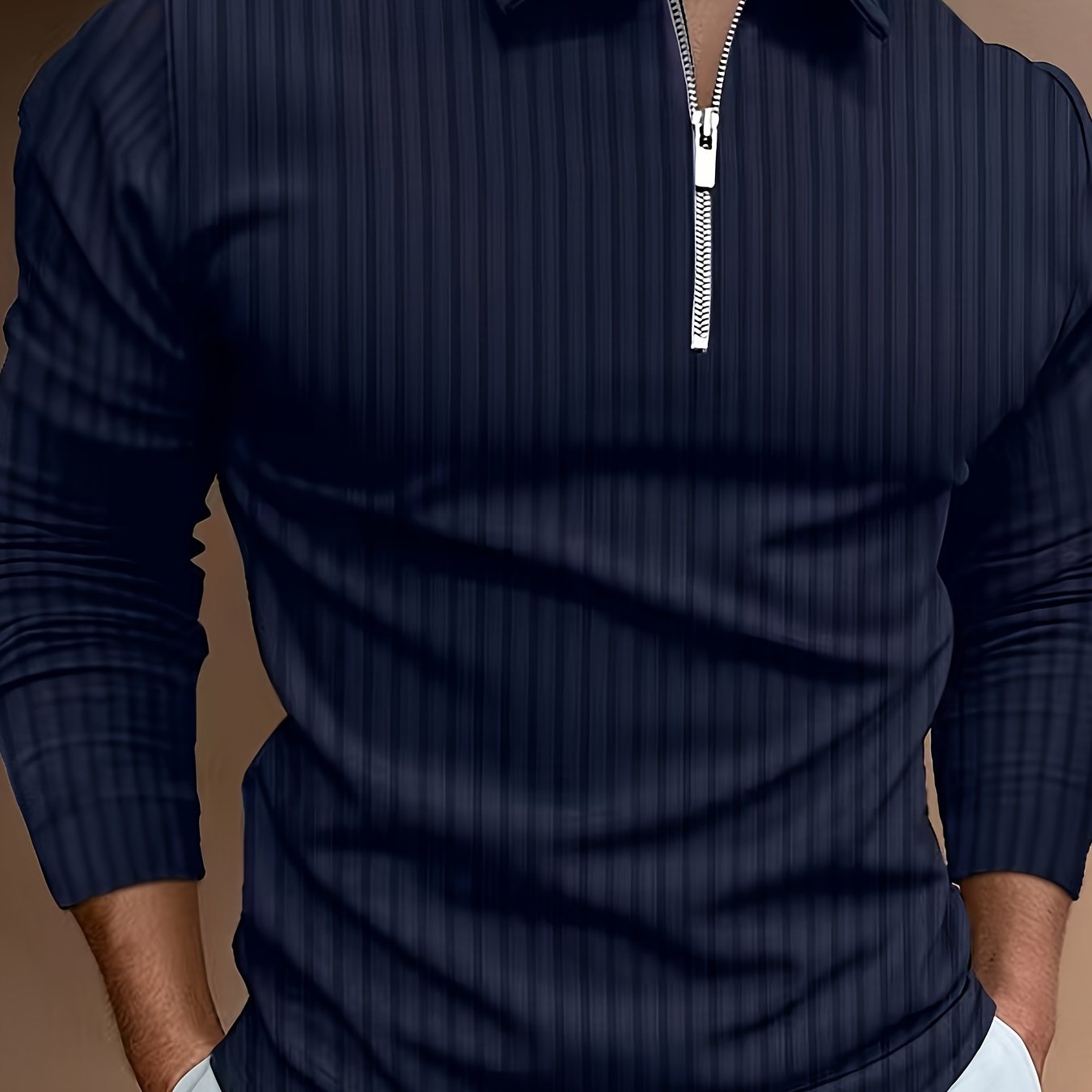 Kewin Shirt | Men's Ribbed Long Sleeve Polo Shirt for Autumn