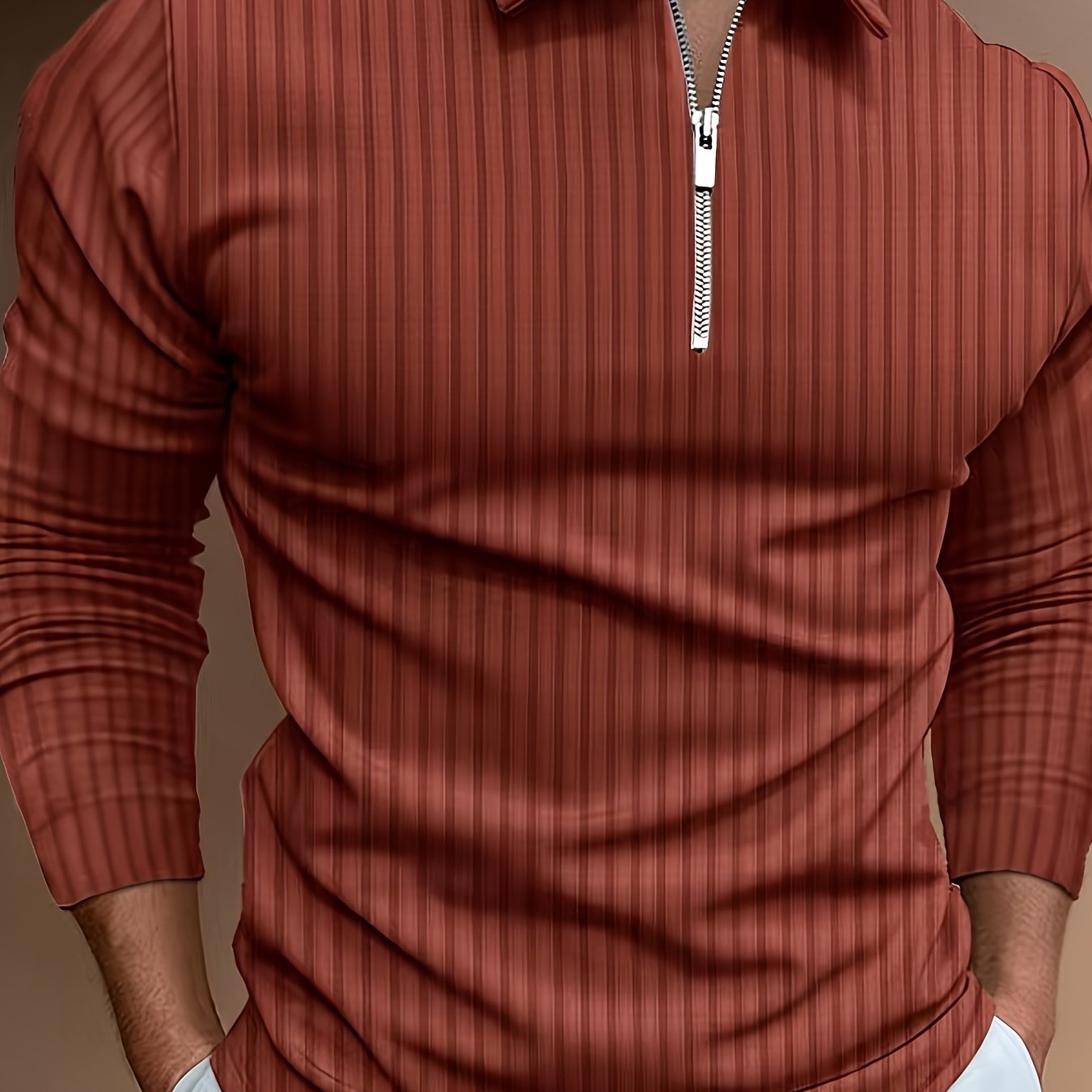 Kewin Shirt | Men's Ribbed Long Sleeve Polo Shirt for Autumn