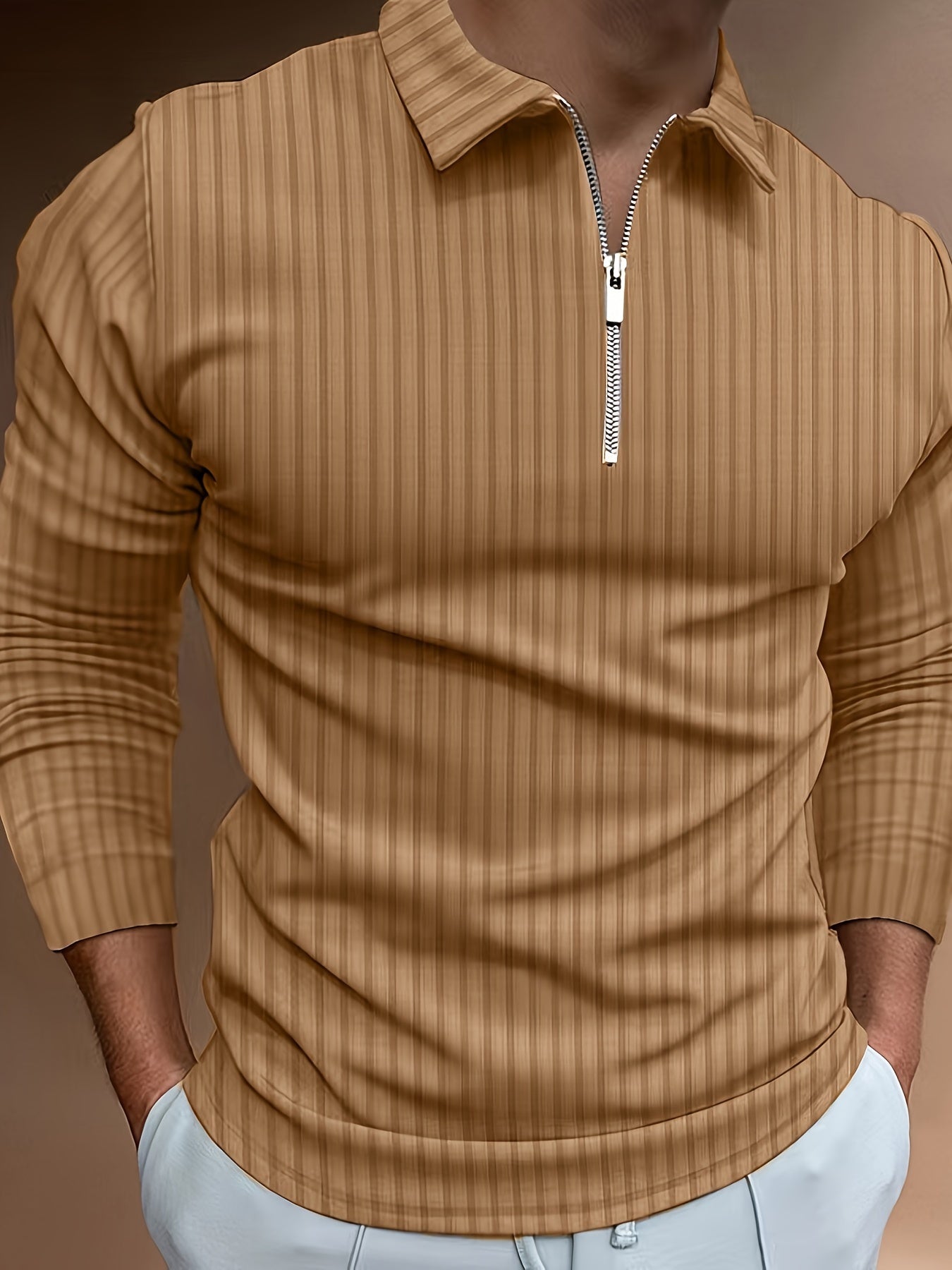 Kewin Shirt | Men's Ribbed Long Sleeve Polo Shirt for Autumn
