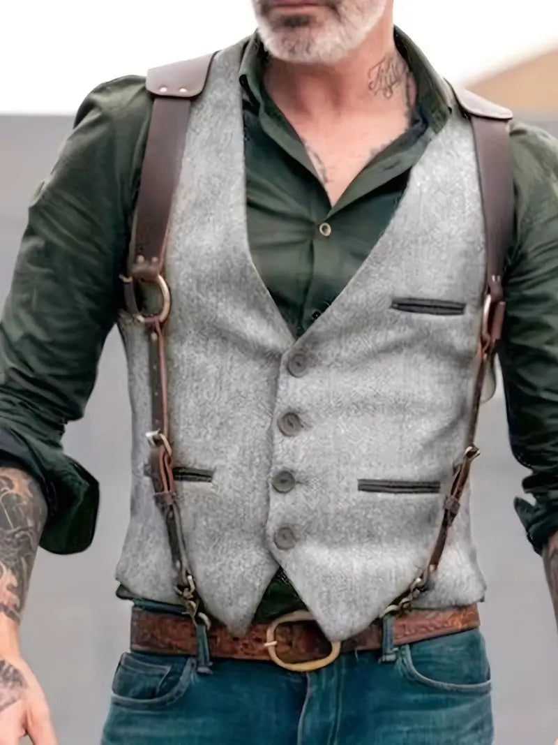 Jarod Knitted Vest | Button-Up Cardigan Style for Autumn