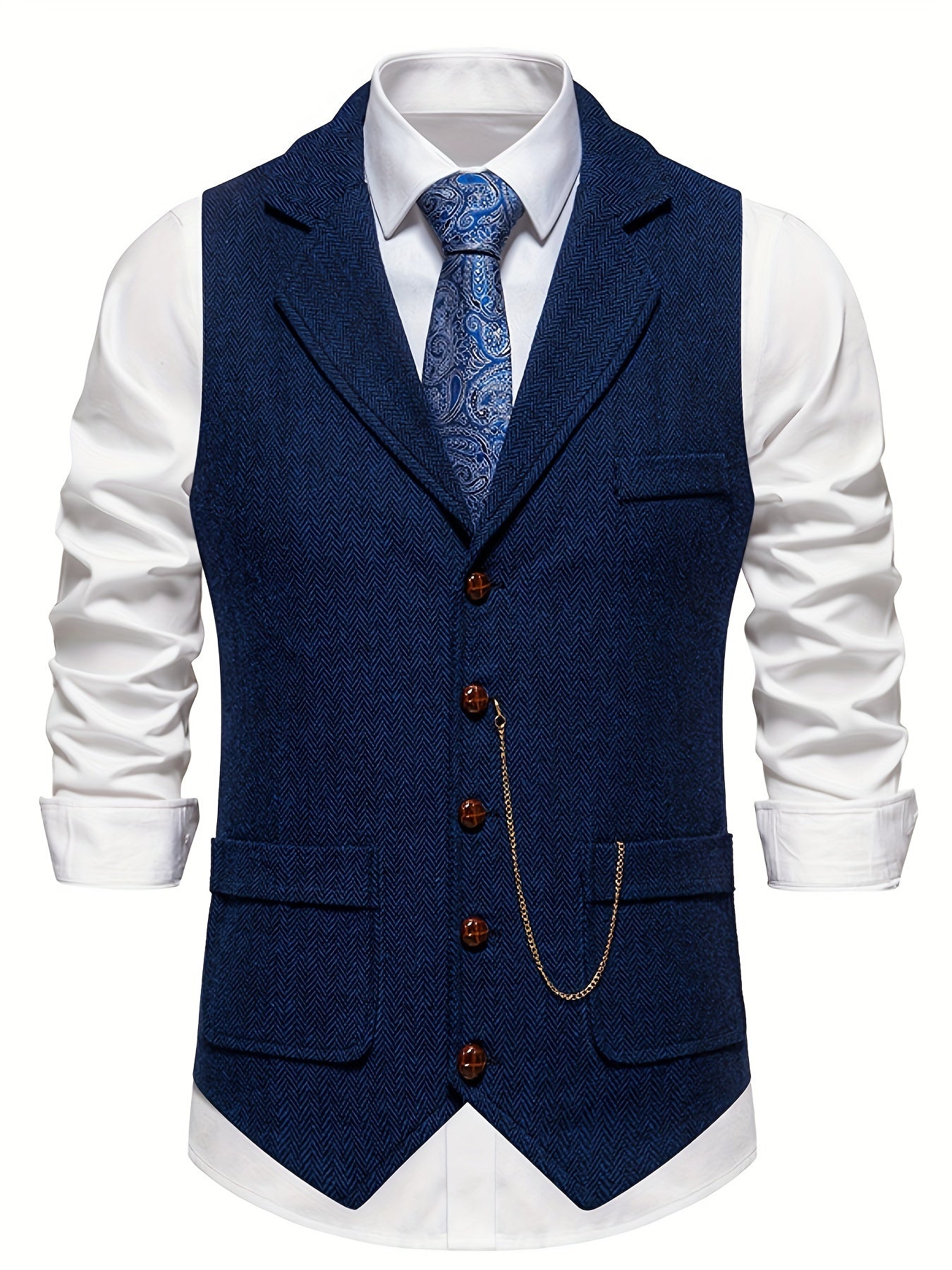 Keefe Vest | Men's Retro Herringbone Vest