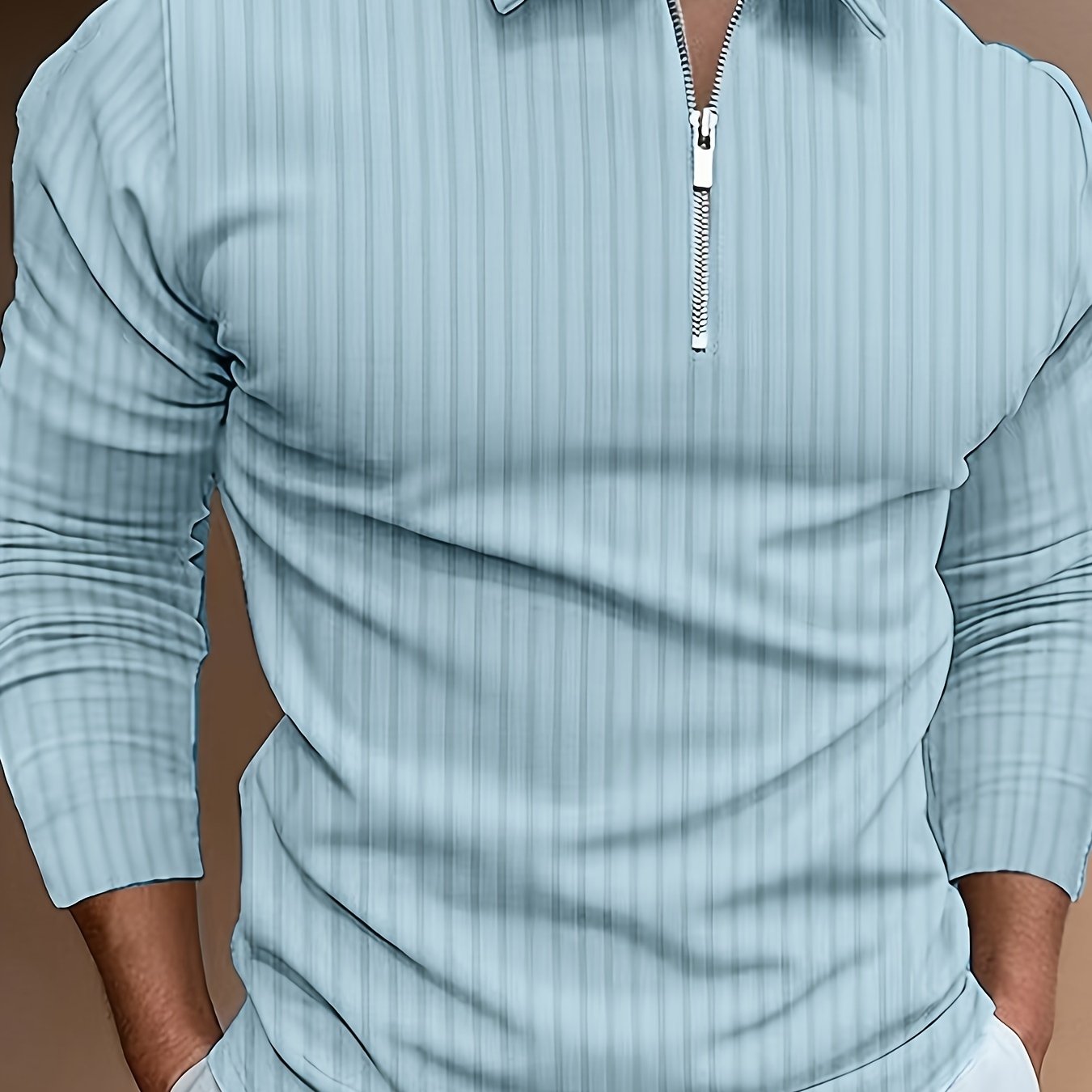 Kewin Shirt | Men's Ribbed Long Sleeve Polo Shirt for Autumn