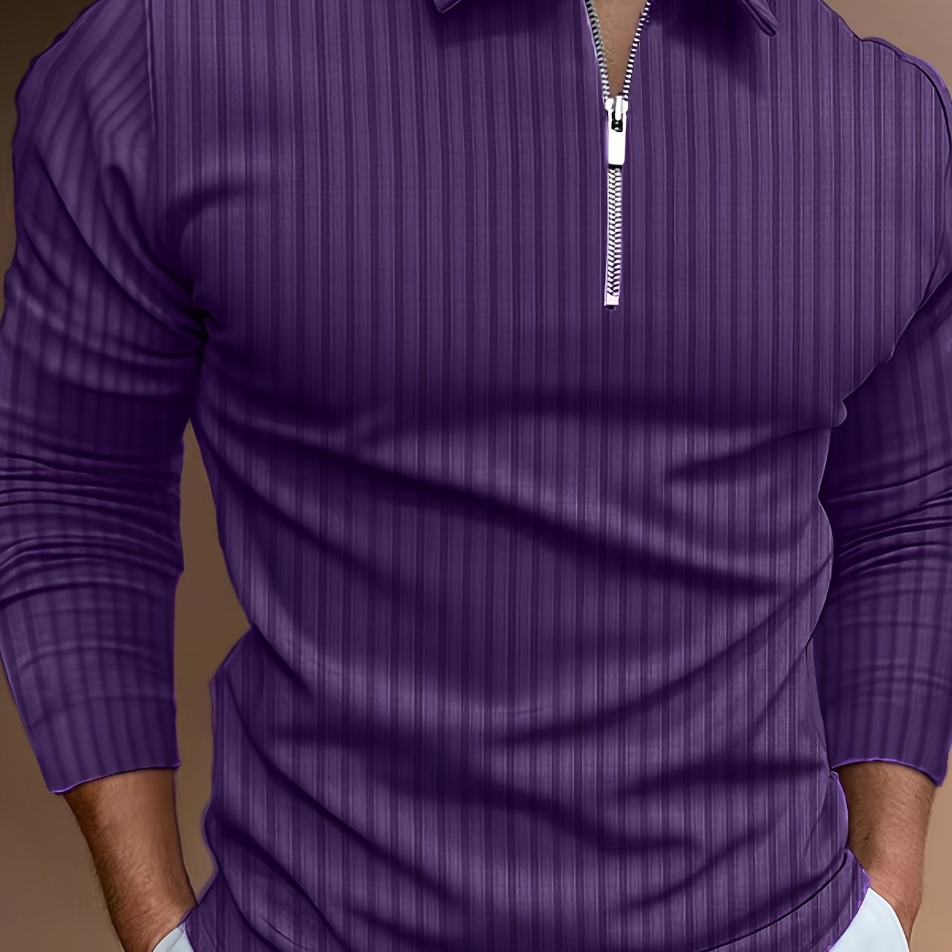 Kewin Shirt | Men's Ribbed Long Sleeve Polo Shirt for Autumn