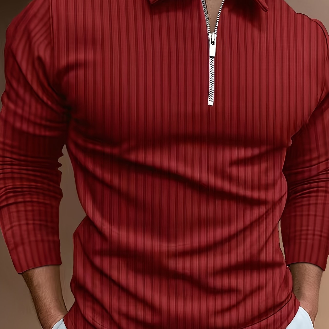 Kewin Shirt | Men's Ribbed Long Sleeve Polo Shirt for Autumn