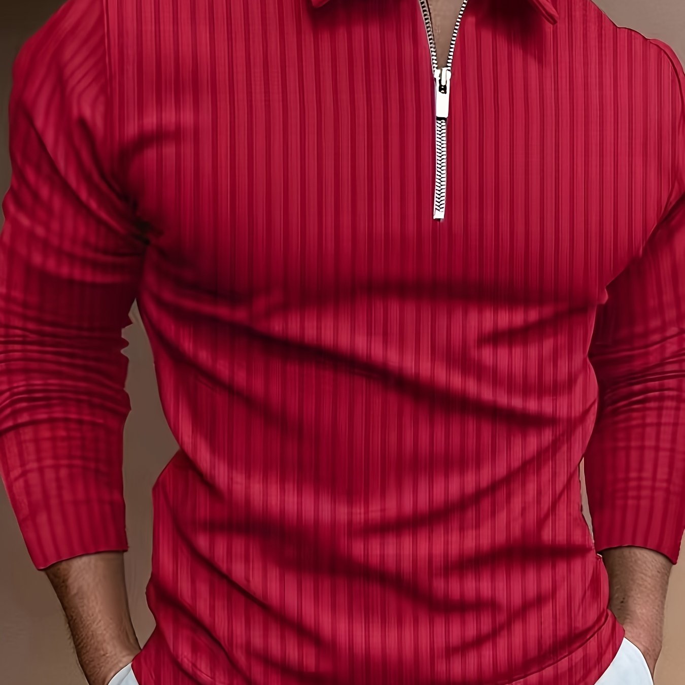 Kewin Shirt | Men's Ribbed Long Sleeve Polo Shirt for Autumn
