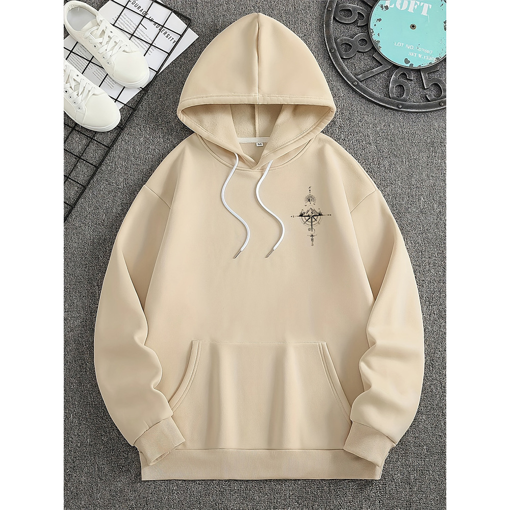 Livingston Men’s Hoodie | Hoodie with Compass Print for Autumn