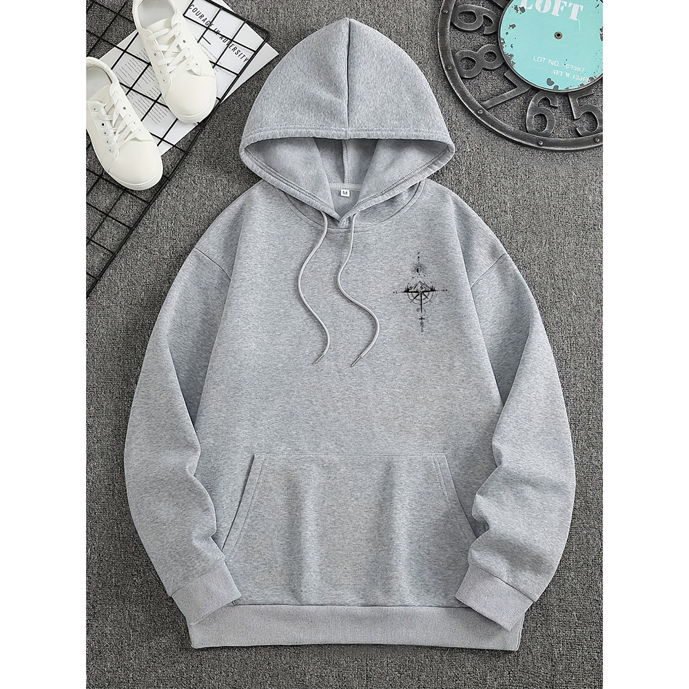 Livingston Men’s Hoodie | Hoodie with Compass Print for Autumn