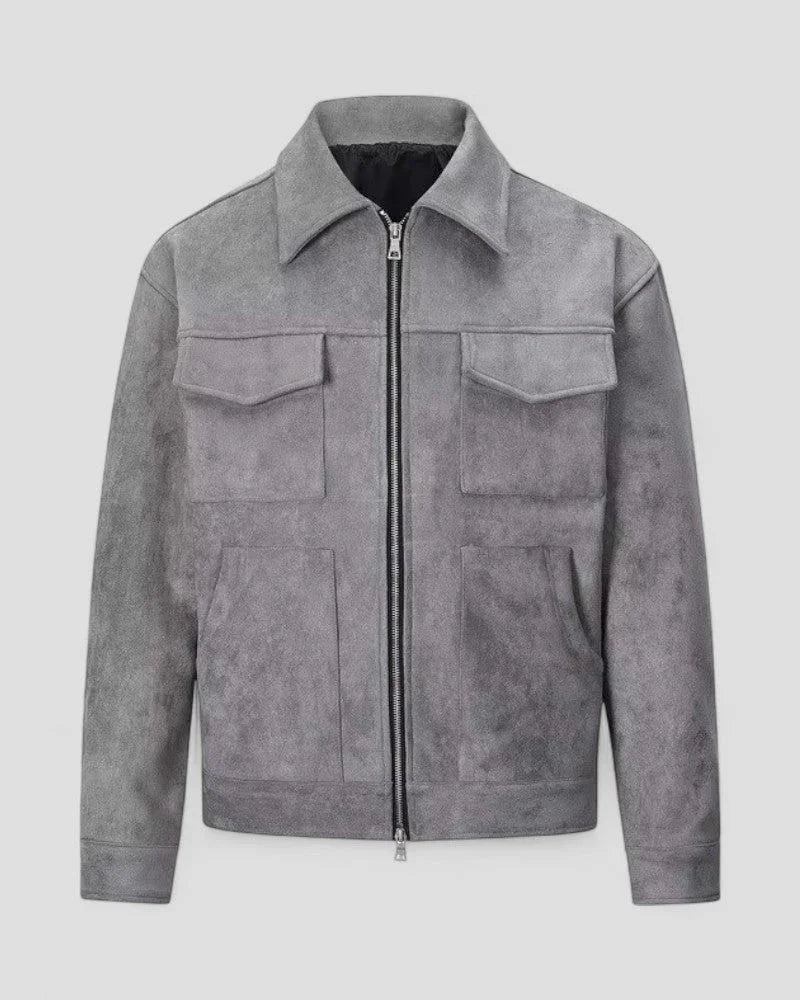 Kain Men’s Jacket | Suede Zip-Up Jacket for Autumn