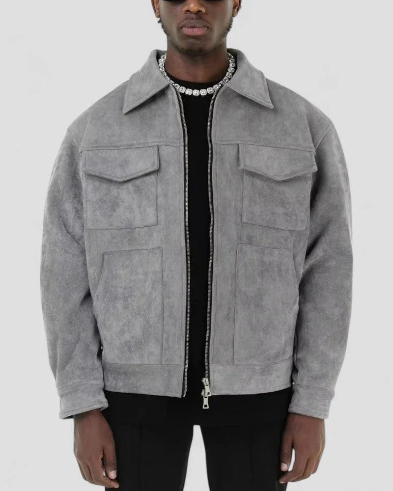 Kain Men’s Jacket | Suede Zip-Up Jacket for Autumn