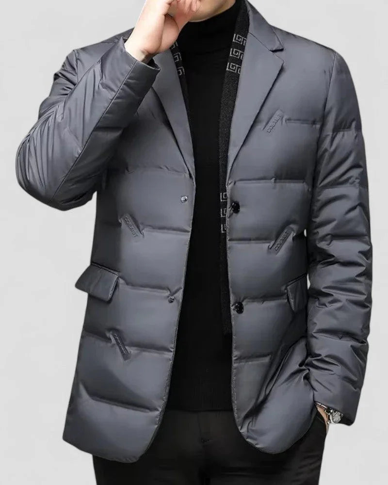 Kason Men’s Jacket | Quilted Padded Jacket with Lapel Collar