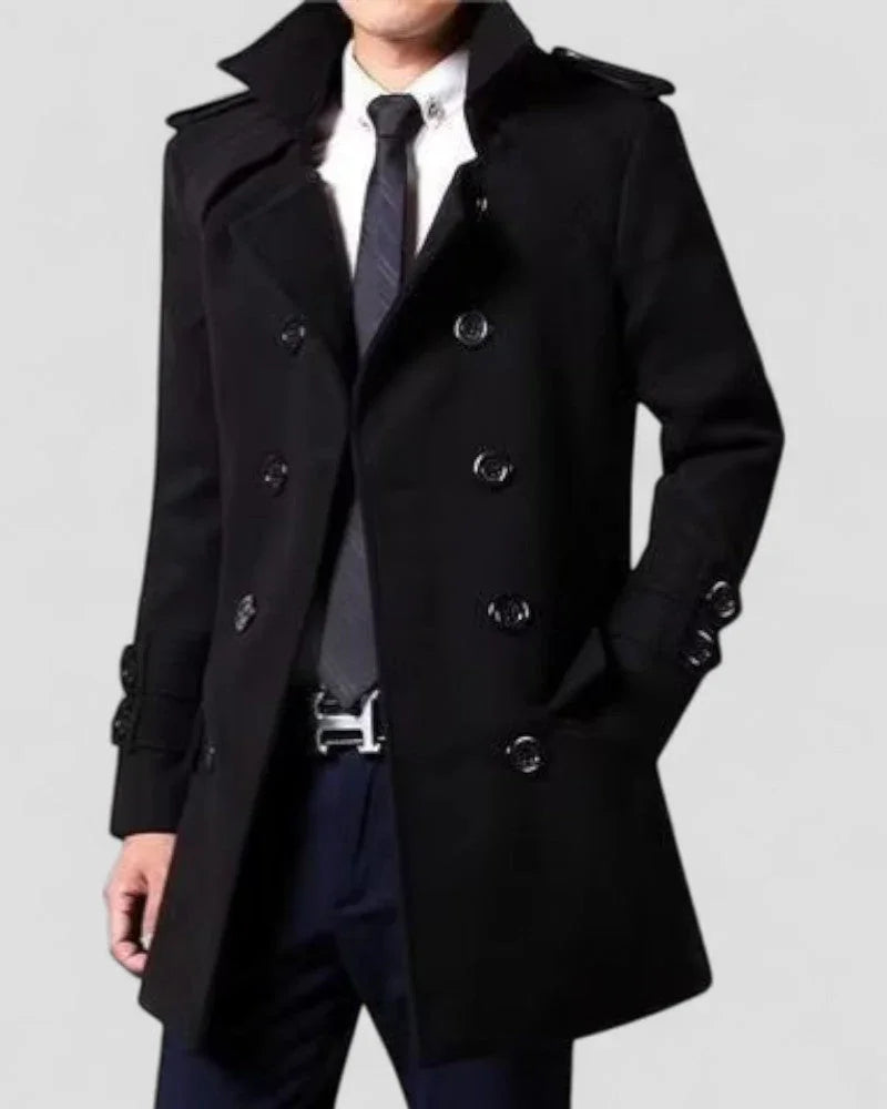 Kamal Trench Coat | Men's Winter Wool Double-Breasted