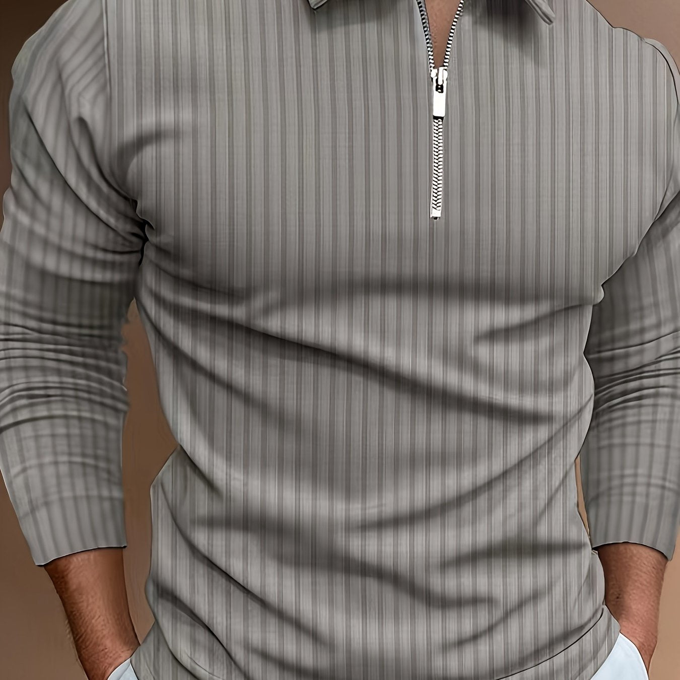 Kewin Shirt | Men's Ribbed Long Sleeve Polo Shirt for Autumn