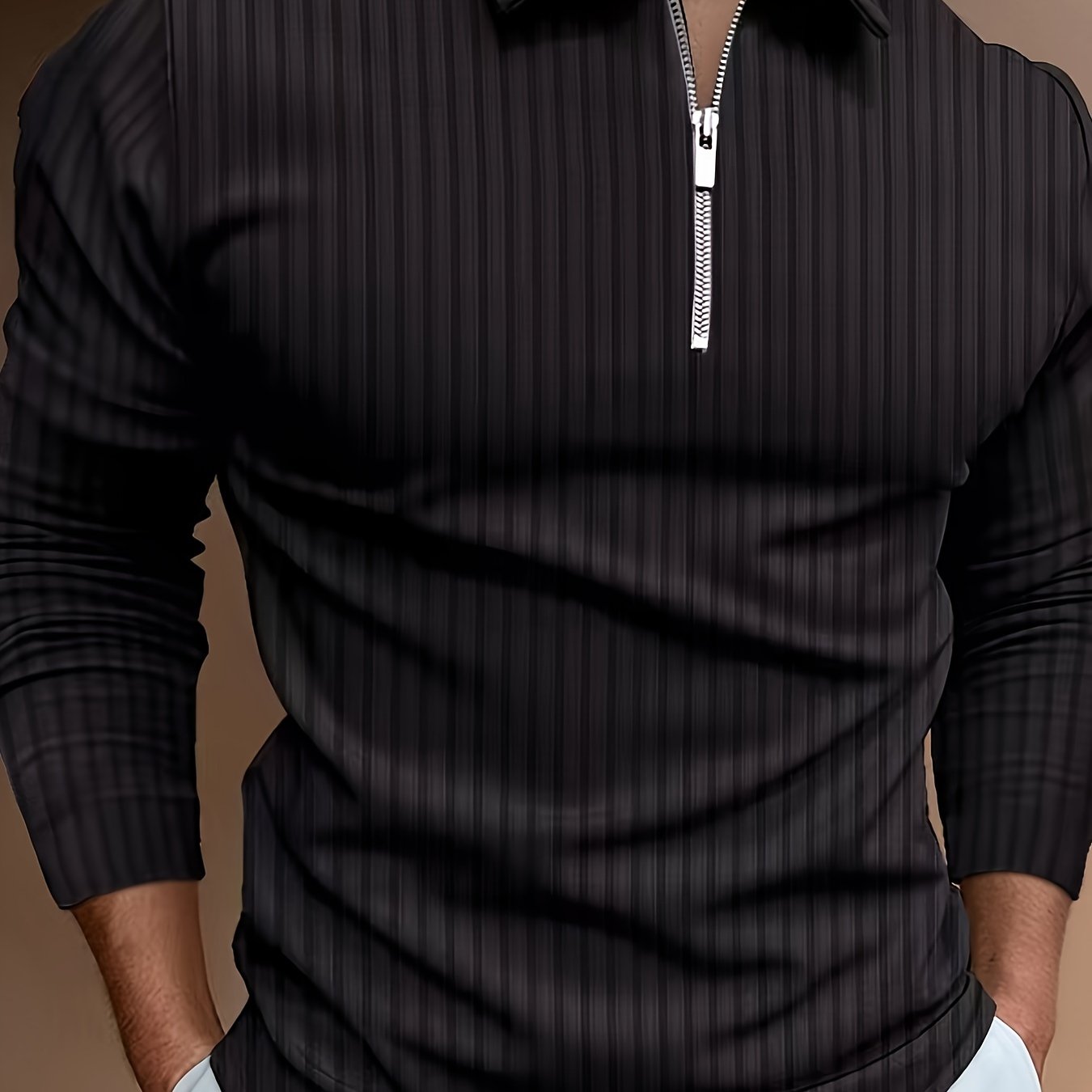 Kewin Shirt | Men's Ribbed Long Sleeve Polo Shirt for Autumn
