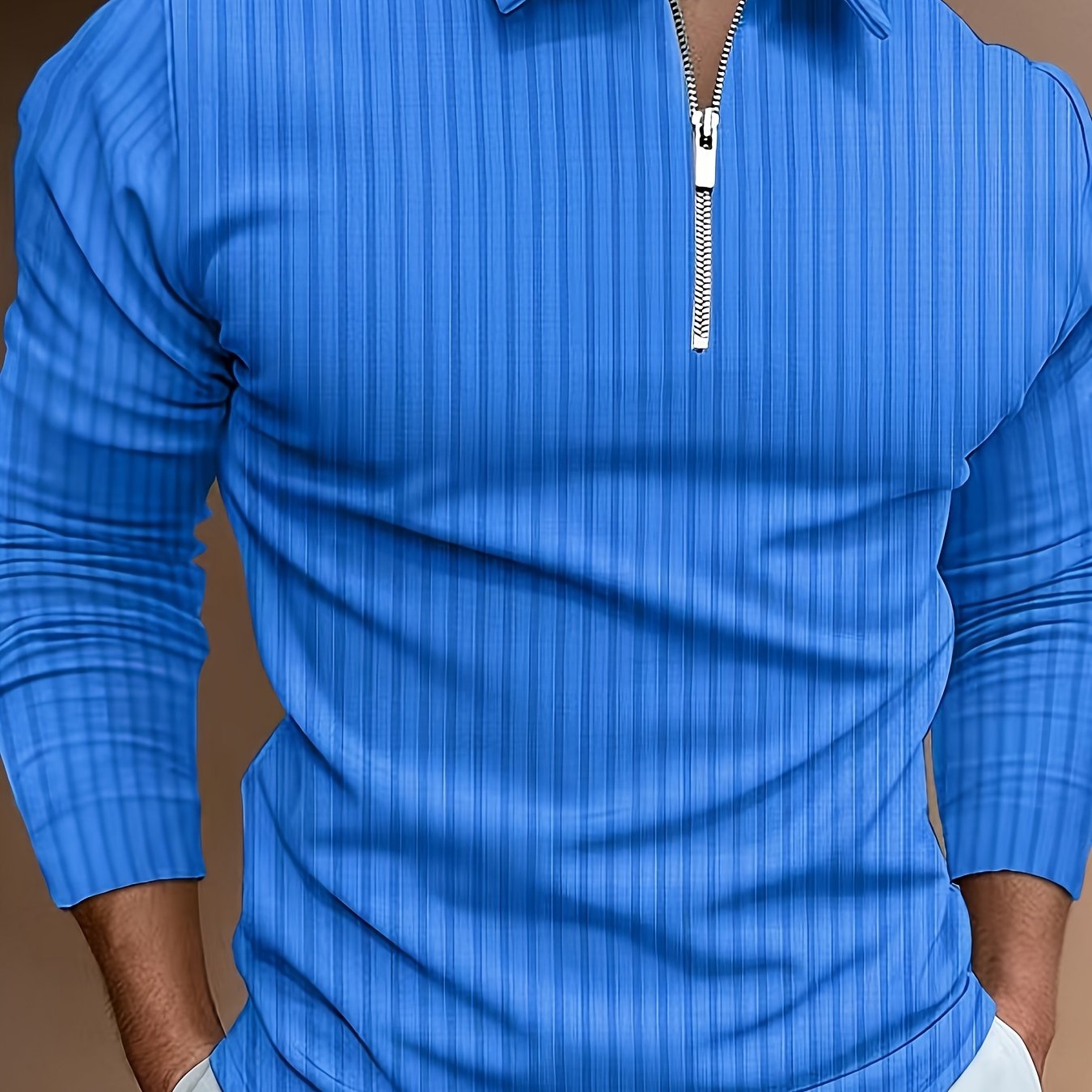 Kewin Shirt | Men's Ribbed Long Sleeve Polo Shirt for Autumn